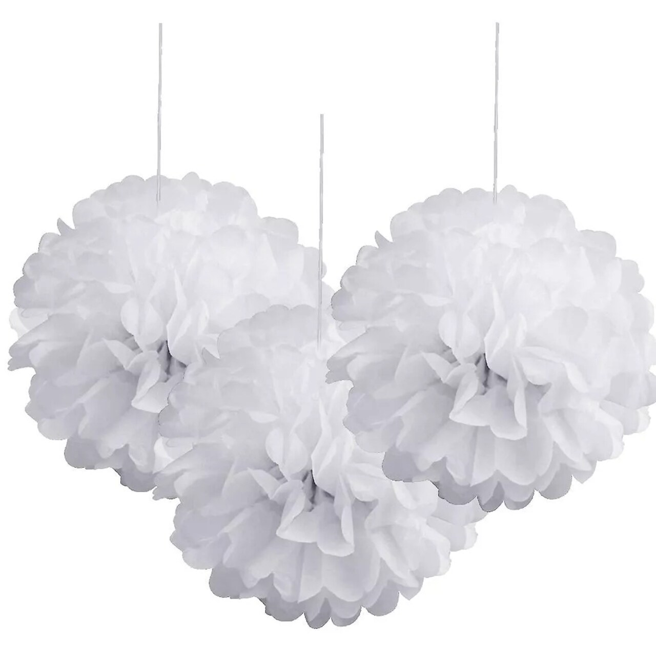 6 White 6" Paper POM POMS Reception Birthday Party Wedding Crafts Decorations